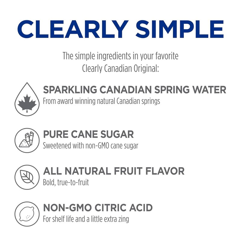 Clearly Canadian Sparkling Flavored Water, 11 oz Glass Bottles –
