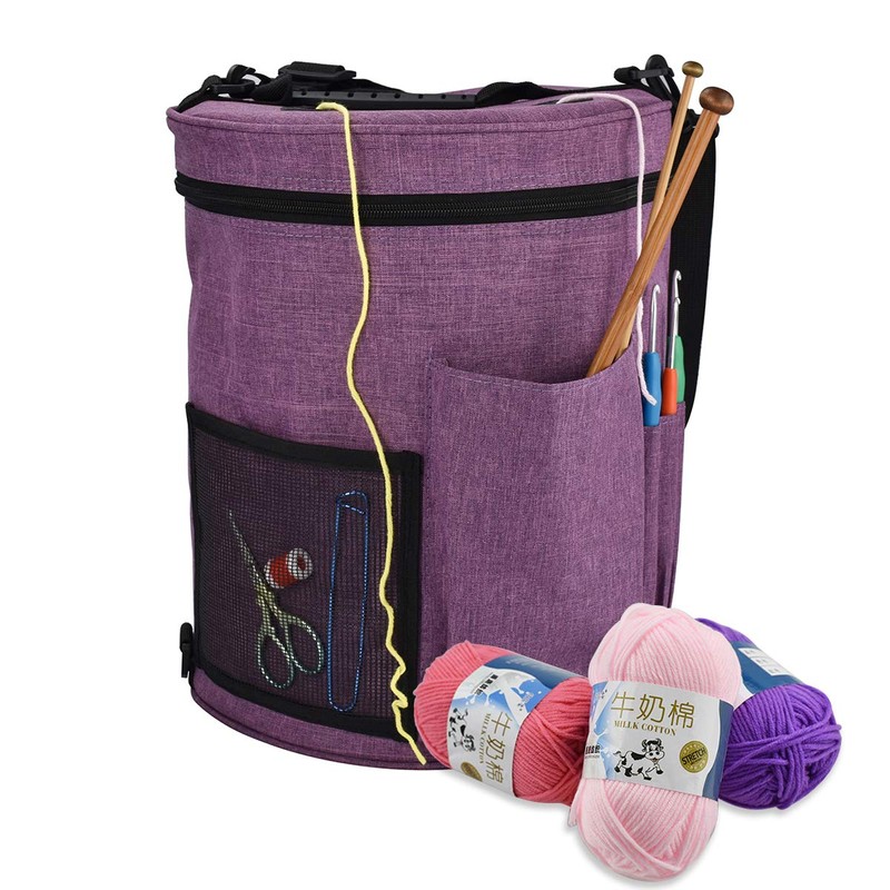 QIUPFGUT Yarn Organiser, Portable Storage Bag for Yarns, Knitting Bag,