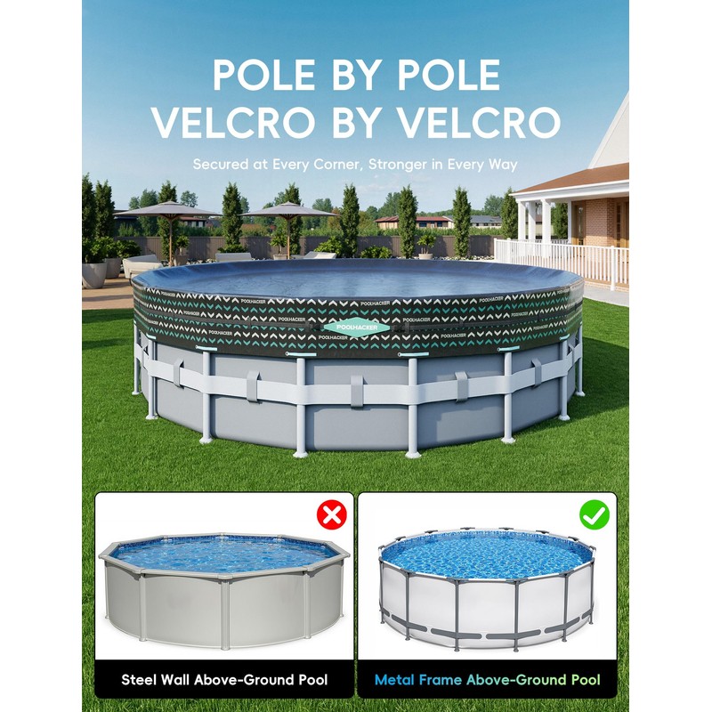 POOLHACKER 21FT Round Pool Cover, Pool Covers for Above Ground