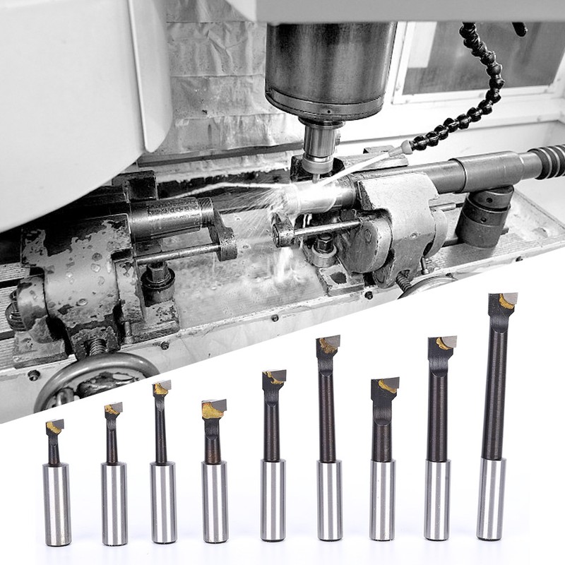 9Pcs Boring Bar Set 12mm F1 Type High Speed Steel
