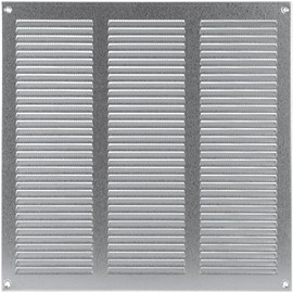 Vent Systems 300 x 300 mm / 12" x 12" Inch Vent Cover - Galvanised Metal Vent Cover - Air Supply Ventilation Cover with Screen Mesh - Louvered HVAC Air Vent Covers for Bathroom, Home Office