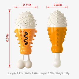 WUBAYI Dog Chew Toys for Aggressive Chewer,Dog Treat Toy for Extremely Tough Medium and Large Dogs,Natural Rubber Teething Toy for Dogs to Chew and Chase and Fetch (Orange)