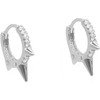 Punk spikes Stud Small CZ Hoop Earrings for Women Teen