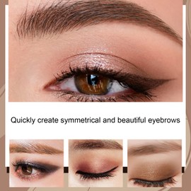 Kit de Moldeado de Sellos para Cejas, Sello de Cejas de un Paso Sello de Cejas de Larga Duración Cepillos para Bolígrafos Plantilla para Cejas Cubierta de Línea de Cabello Polvo para(Marron oscuro)