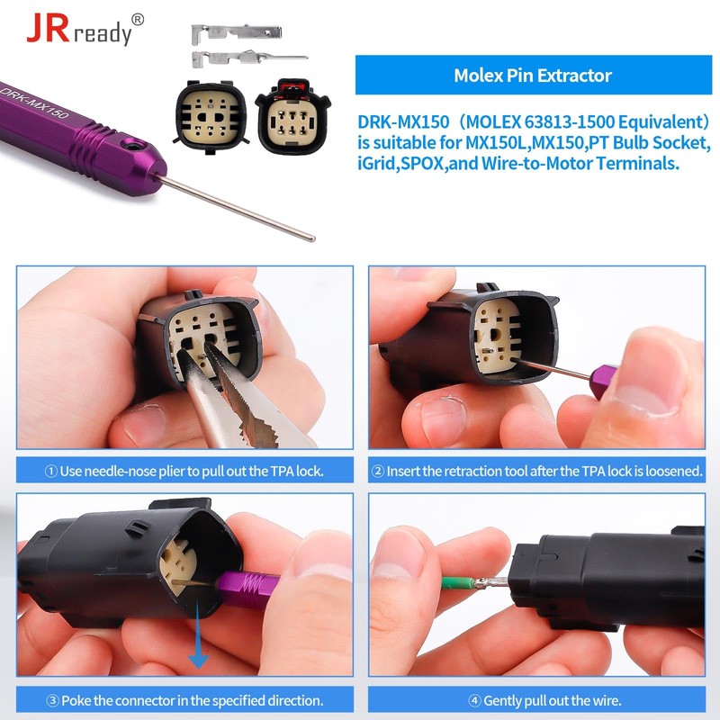JRready ST5253 5Pcs 2mm Pin Connector Removal Tool 3mm Micro