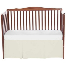 bkb Solid Tailored Crib Skirt, Ecru