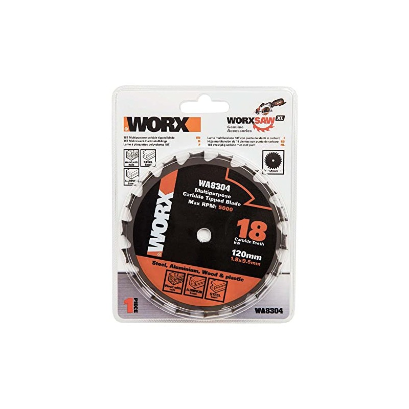 WORX WA8304 120 mm Multi-Purpose Blade for Wood/Metal - Silver