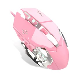 Basaltech Wired Computer Gaming Mice, 6 Buttons for Desktop Laptop Mac PC Gaming Mouse, 4 Levels DPI 800-1600-2400-3200 with 4 Colors RGB Backlit, Ergonomic Design for Professional Gamers Use