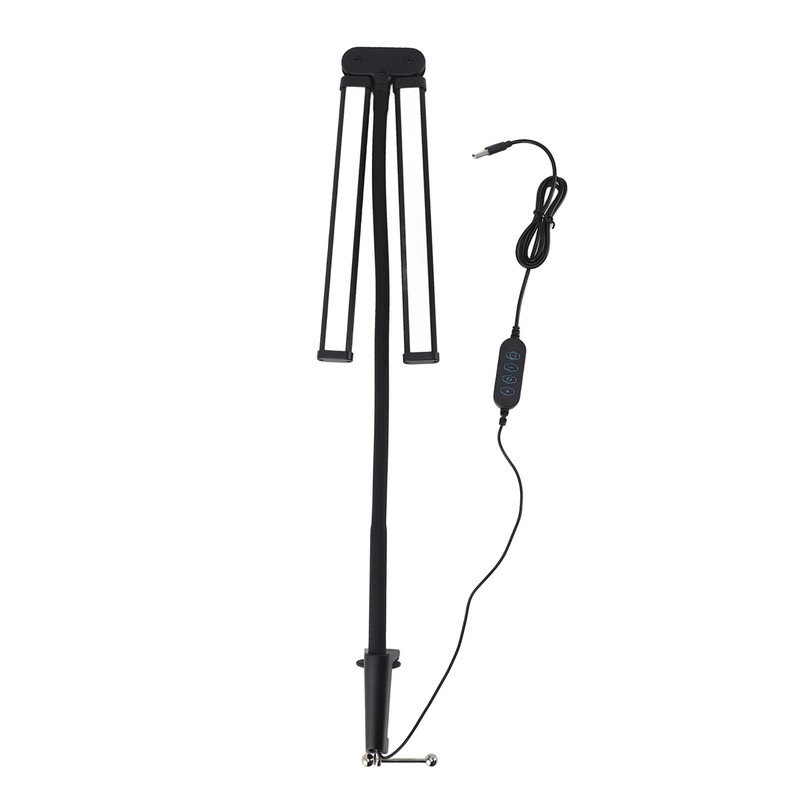 Double Head LED Desk Lamp 3 Colors Stepless Dimmable Flexible
