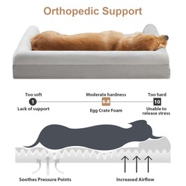 BFPETHOME Dog Beds for Large Dogs, Orthopedic Dog Bed for Medium Large Dogs,Big Waterproof Couch Dog Pet Bed with Removable Washable Cover