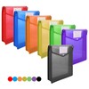 7-Pack A4 Plastic Wallets, Waterproof Popper Document Folders with Snap