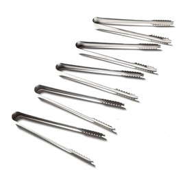 DIYI Set of 5 Stainless Steel Kitchen Utensils Ice Cube Bread Buffet Tongs - 18cm