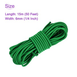 DMiotech 6mm Shock Cord, 15 M Green Bungee Cord Tent Pole Shock Cord Round Elastic Kayak Rope Stretch String Marine Grade Heavy Polyester for DIY Projects Tie Downs