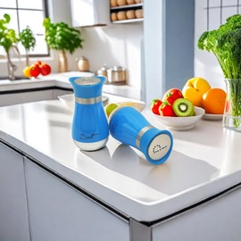 Pack of 2 Salt and Pepper Pots Salt and Pepper Shaker Salt and Pepper Set Salt Shaker Salt Pot Kitchen Accessories (Dark Blue)