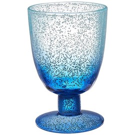 Abode Homewares Design DK22921 OCEANIC OMBRE Short Stem Glass Goblet, Capacity Approx. 14.9 fl oz (414 ml), Height Approx. 5.5 inches (14 cm), Weight 3.5 oz (100 g), Cafe, Lightweight, Dishwasher Safe, Birthday Present, Women's, Resin Tableware, Blue 478