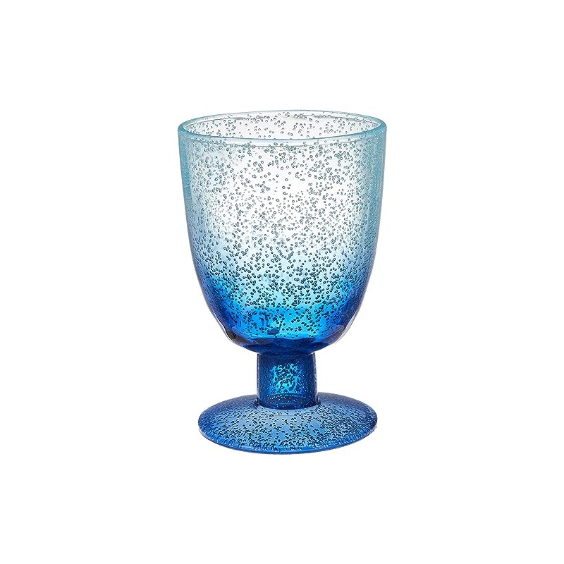 Abode Homewares Design DK22921 OCEANIC OMBRE Short Stem Glass Goblet,
