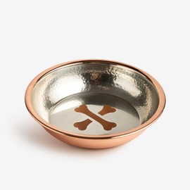 Hammered Copper Pet Bowl with Tin Lining, Small and Large Sizes, Food and Water Safe (Small)