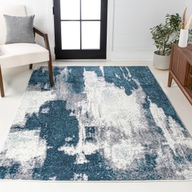JONATHAN Y SEU302A-8 Zoe Contemporary Bohemian Abstract Marble Navy/White 8 ft. x 10 ft. Area Rug, Pet Friendly, Stain Resistant, Easy to Clean, for Bedroom, Living Room, Kitchen, Office