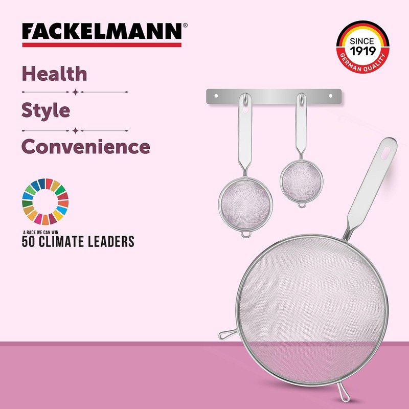 Fackelmann strainer, kitchen sieve made of stainless steel, fine mesh