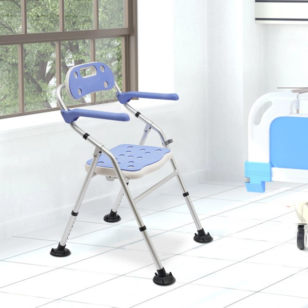 Unbranded 330lbs Folding Shower Chair Bench Bath Seats with Back