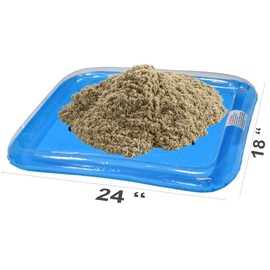 CoolSand Natural 5 Pound Refill Pack - Including: 5 Pounds Moldable Indoor Play Sand, Storage Container and Inflatable Sandbox