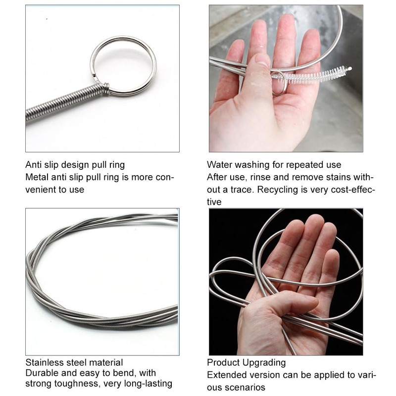 5 Pcs Fridge Drain Hole Cleaning Tool,Fridge Dredger Set,Refrigerator Drain