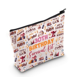 MEIKIUP 30th Birthday Gifts for Women Cosmetic Bag 30th Birthday Party Favors Turning 30 Gifts for Mom Wife Aunt Toiletry Bag (30th birthday bag)