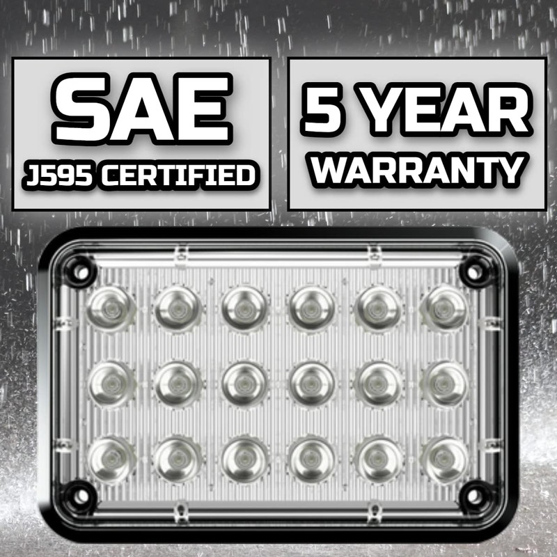 Alpha-Z 6x4 LED Emergency Strobe Light (Red/Blue)