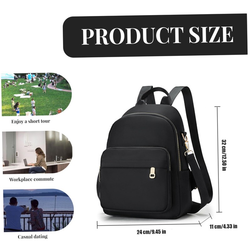 Mini Backpack Mini Backpack for Women Multi-pocket Minimalist Black Small