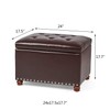 Furnistar 24” Rectangular Faux-Leather Storage Ottoman Bench (Coffee)
