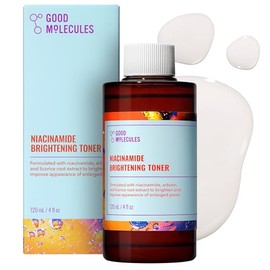 Good Molecules Niacinamide Brightening Toner 120ml4oz - Facial Toner with Niacinamide, Vitamin C, and Arbutin For Even Texture, Tone - Skin Care for  