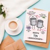 Naixiwen Funny 10 Years Anniversary Card, Cute Tin Pun 10th