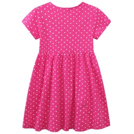 Toddler Girl's Easter Dresses Outfits Unicorn Summer Spring Cotton Cute Short Sleeve Casual Dress Clothing Clothes Raspberry 5t