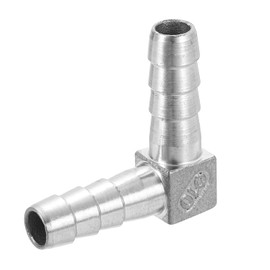 sourcing map 10mm Hose Barb 90 Degree Pipe Fitting, 304 Stainless Steel L Right Angle Adapter Pipe Connection Fitting for Vacuum Systems, Industrial Connections, Pneumatic Equipment, Silver