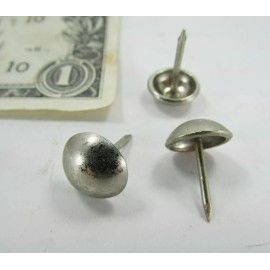 Unbranded 100 Pewter Finish Upholstery Tacks, Round Head Decorative Nails 1/2" Shank