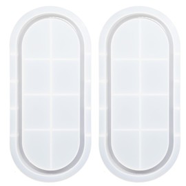 Large Oval Tray Molds for Concrete Oval Silicone Molds for Resin Dish ConcreteTray DIY Crafts, 9.5x4x0.78 Inch, 2 Pack