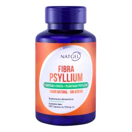 Fibra Psyllium Puro Sin Azucar | 120 Capsulas De 550 Mg | Natgel