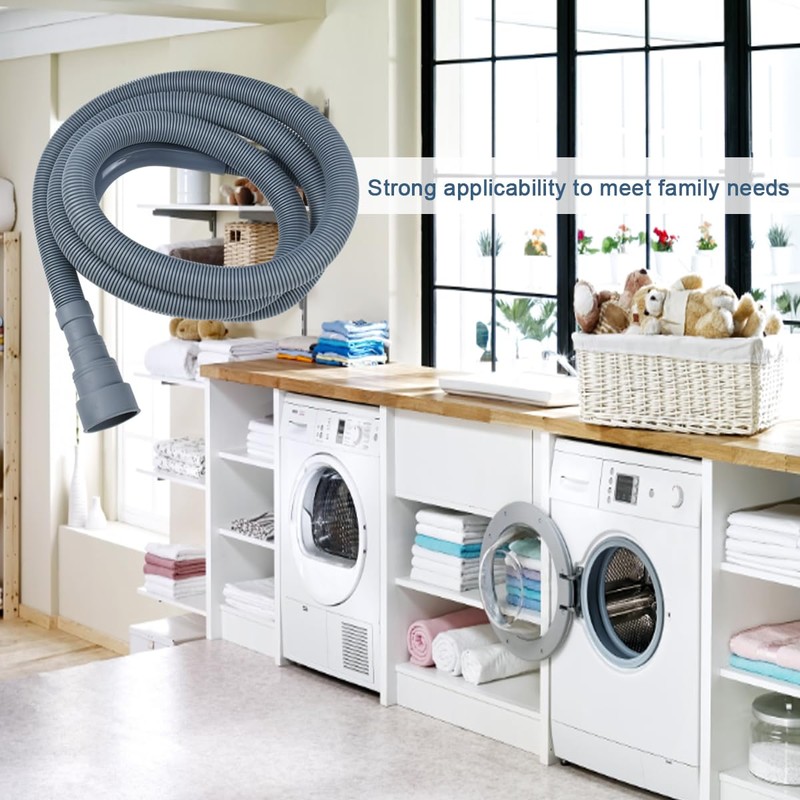 20FT Flexible Corrugated Drain Hose for Washing Machine & Dishwasher
