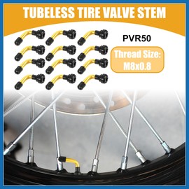 A ABSOPRO 12 Pcs Universal PVR50 Tubeless Tire Valve Stem - Cars RV Bicycles Motorcycles Trailers Tubeless Tire Valve - Stainless Steel Gold Tone Item Replacement