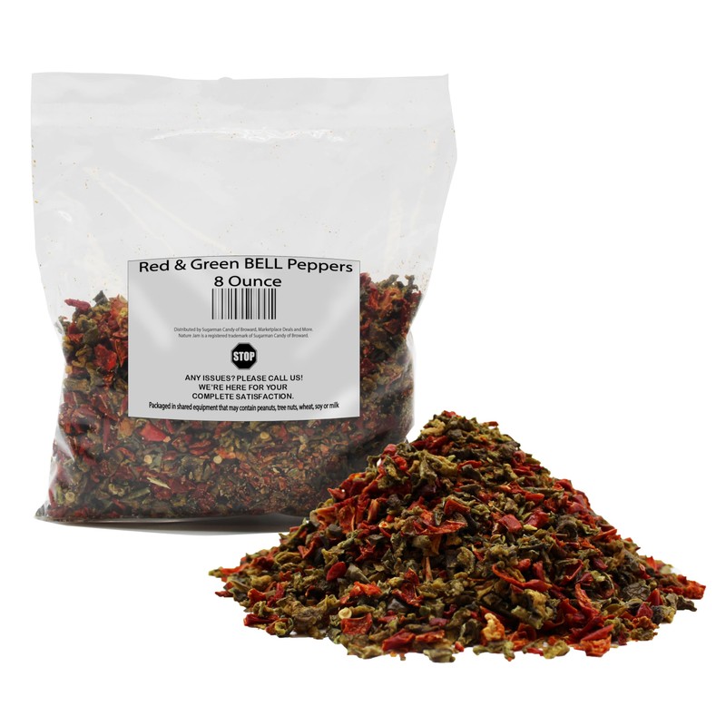 Red & Green BELL Peppers 8 Ounce Bulk Bag-Heat Sealed