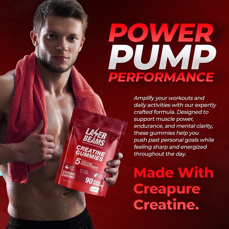 Laser Beams Creatine Monohydrate Gummies - 5g Creapure Creatine per