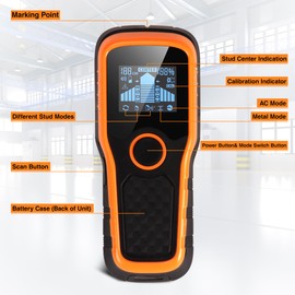 Mountlaser Stud Finder Wall Scanner, 5 in 1 Multifunction Stud Locator with Upgraded Smart Sensor, HD LCD Display and Audio Alarm for The Center & Edge of Metal, Studs, AC Wire, and Pipe Detection