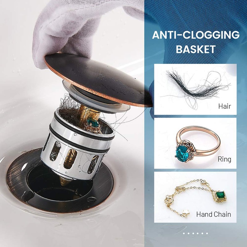 Bathroom Sink Drain, Vessel Sink Pop Up Drain With Detachable