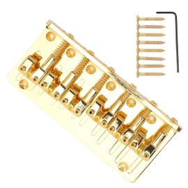6-String Electric Bass Bridge, Zinc Alloy, Fixed Type with Adjustable Barrel Saddle, Thick Back Design