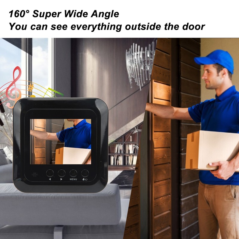 2.4in 1MP Smart Peephole Viewer Video Door Bell 160 Degree