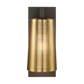 US Instock ETL Mid century Modern Wall Light Wall Sconce Light Indoor Vintage Wall LampBody color: Brushed Brass & Dark Bronze, Lamp Power(W): 60, Lamp Sizes: Small