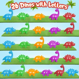 Kasfalci Alphabet Learning Toys - Dinosaur ABC Learning Game for Toddlers, Montessori Fine Motor Skill Development, Kindergarten Preschool Activities