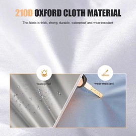 Shakas Half Car Cover, Sun Protection Heat Insulation and Anti-hail Protector for All Seasons, Oxford Velvet Thickened Waterproof Foldable Outdoor Car Cover, for Most Sedans (Silver)