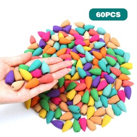 Backflow Incense Sticks Lavender Jasmine Rose Ocean for Yoga Gift & Meditation for Air Purification Indert Anxiety and Fatigue, Pack of 60