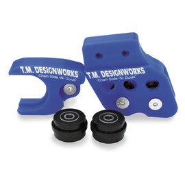 T.M Design Works DIRT CROSS REAR CHAIN GUIDE Driveline Rear Chain Guide with Powerlip Rollers BLU SUZUKI RMZ, YAMAHA - RCG-SY2-BU